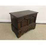 An 18th Century oak coffer bach,