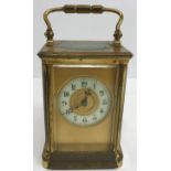 A circa 1900 French lacquered brass cased carriage clock 12.