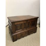 An 18th Century Welsh oak coffer bach,