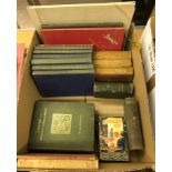 Three boxes of various books to include Volumes I-V "The History of the Church of Christ",