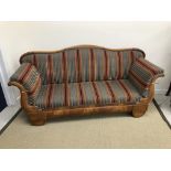 A 19th Century Biedermeier cherry wood framed sofa,