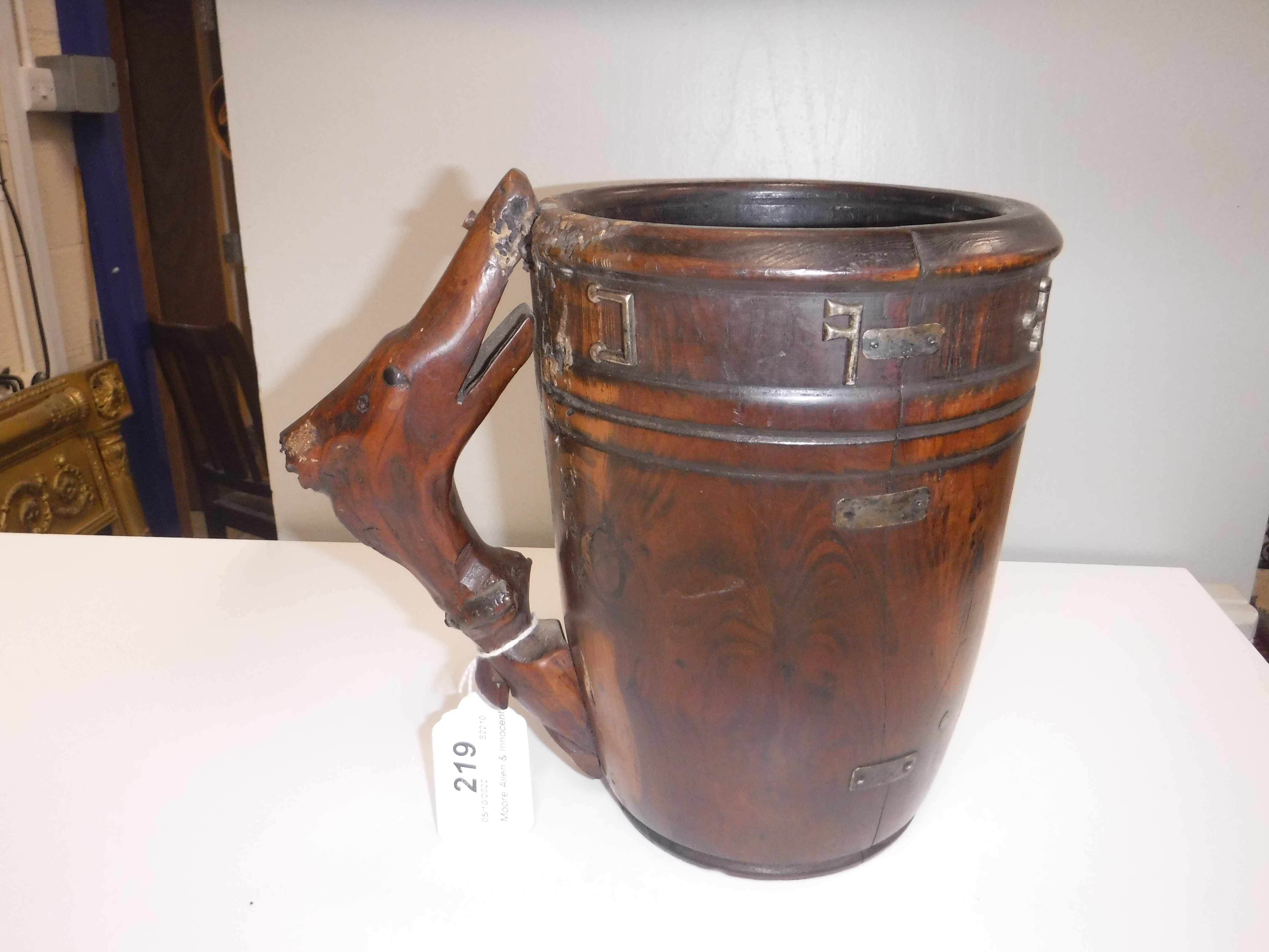 A 19th Century yew wood mug, - Image 4 of 19