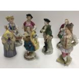 A collection of 26 Continental miniature porcelain figures including Sitzendorf, Schierholz,
