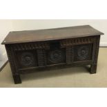 A 17th Century oak coffer,