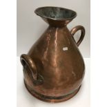 A 19th Century copper four gallon haystack measure 41 cm high together with a similar two gallon