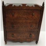 A 19th Century oak miniature table-top chest,