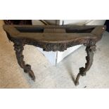 A 20th Century serpentine fronted marble top console table,