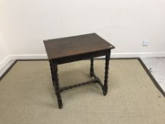 An oak occasional table in the 17th Century manner,