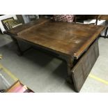 A 20th Century oak refectory style dining table in the 18th Century manner,