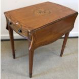 A 20th Century satinwood and hand-painted Pembroke table of butterfly form in the Sheraton Revival