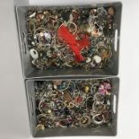 A very large quantity of assorted costume earrings