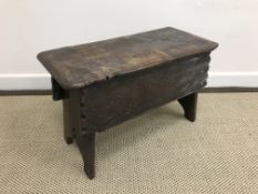 A 19th Century Provincial oak box stool,