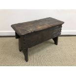 A 19th Century Provincial oak box stool,