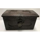 An 18th Century miniature oak coffer or box,