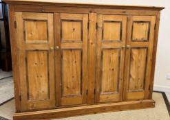 A Victorian pine kitchen cupboard,