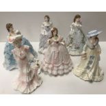 A collection of four Royal Worcester figurines sculpted by N Stevens including "The Masquerade