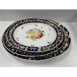 A graduated set of three early 19th Century Spode oval meat platters,