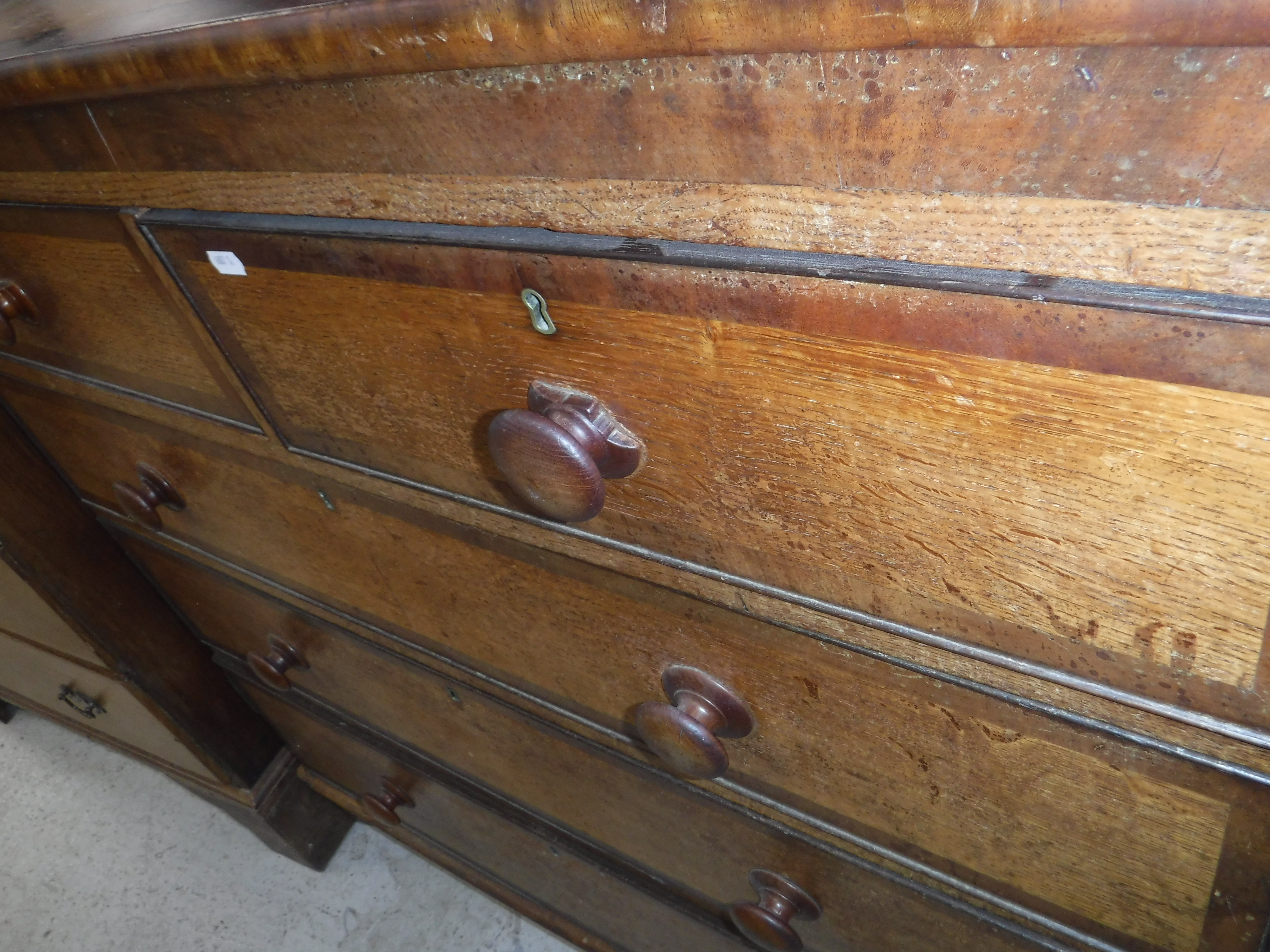 A 19th Century North Country oak and cross-banded chest, - Image 4 of 12