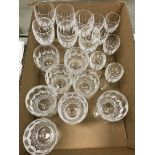 A collection of Waterford cut glass including eight pineapple and facet cut red wines, 7.