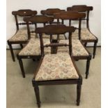 A set of six Victorian mahogany bar back dining chairs,