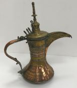 WITHDRAWN A collection of Middle Eastern and other copper wares to include two Turkish coffee pots,