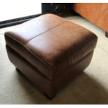 A modern brown leather upholstered scroll arm chair 104 cm wide x 95 cm deep x 72 cm high and