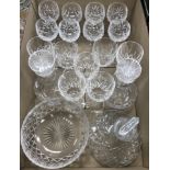 A collection of Stuart Crystal wines, seven red, eight white, eight similar hocks,