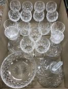 A collection of Stuart Crystal wines, seven red, eight white, eight similar hocks,