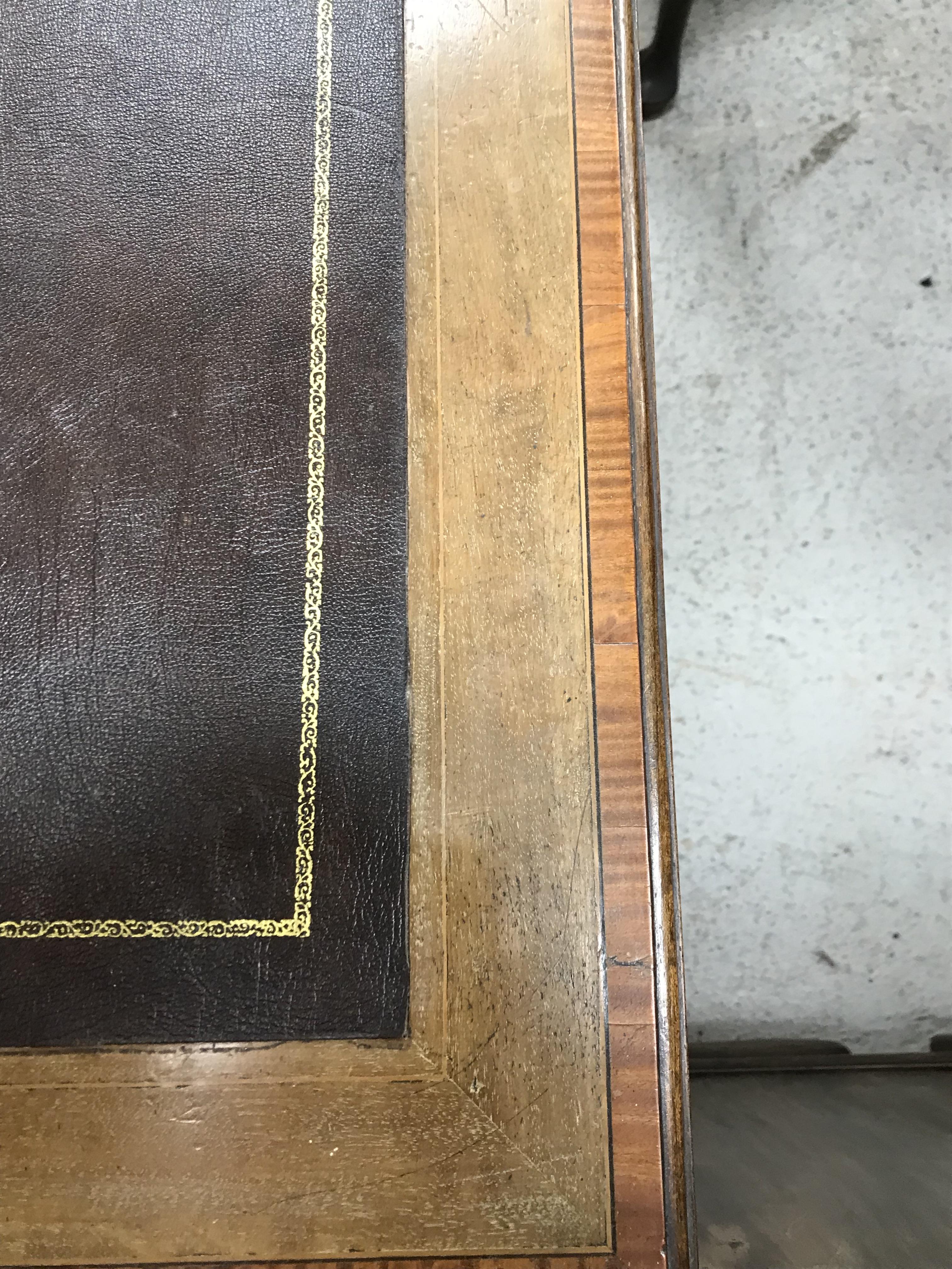 An Edwardian mahogany and satinwood banded Sheraton Revival writing table, - Image 38 of 41