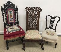 A 19th Century Anglo Indian carved rosewood hall chair,