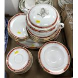 A Royal Worcester Beaufort pattern part dinner service circa 1981 comprising tureen and cover,