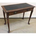 An 18th Century and later walnut single drawer side table,