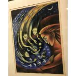 GRIZELDA HOLDERNESS "Befind - the Birth of Fairies" pastel, signed lower left,