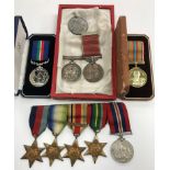 A collection of five World War II medals comprising 1939-45 Star, the Atlantic Star,