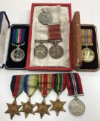 A collection of five World War II medals comprising 1939-45 Star, the Atlantic Star,