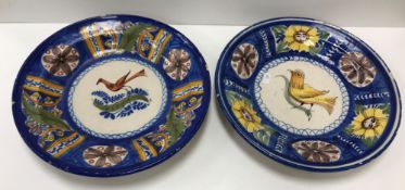 Two 19th Century Dutch Delft ware polychrome decorated dishes,