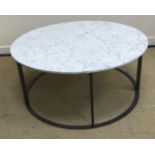 A modern circular coffee table,