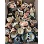 A collection of 52 medium sized Doulton character jugs including "Old Charley", "Porthos",