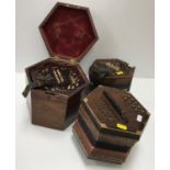 A Louis Lachenal rosewood cased concertina 24 button together with another Lachenal & Co rosewood