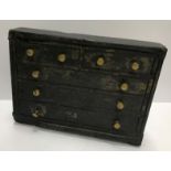 A 19th Century Welsh vernacular slate model of a chest of two short over three long drawers,