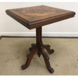 An oak and parquetry inlaid occasional table,