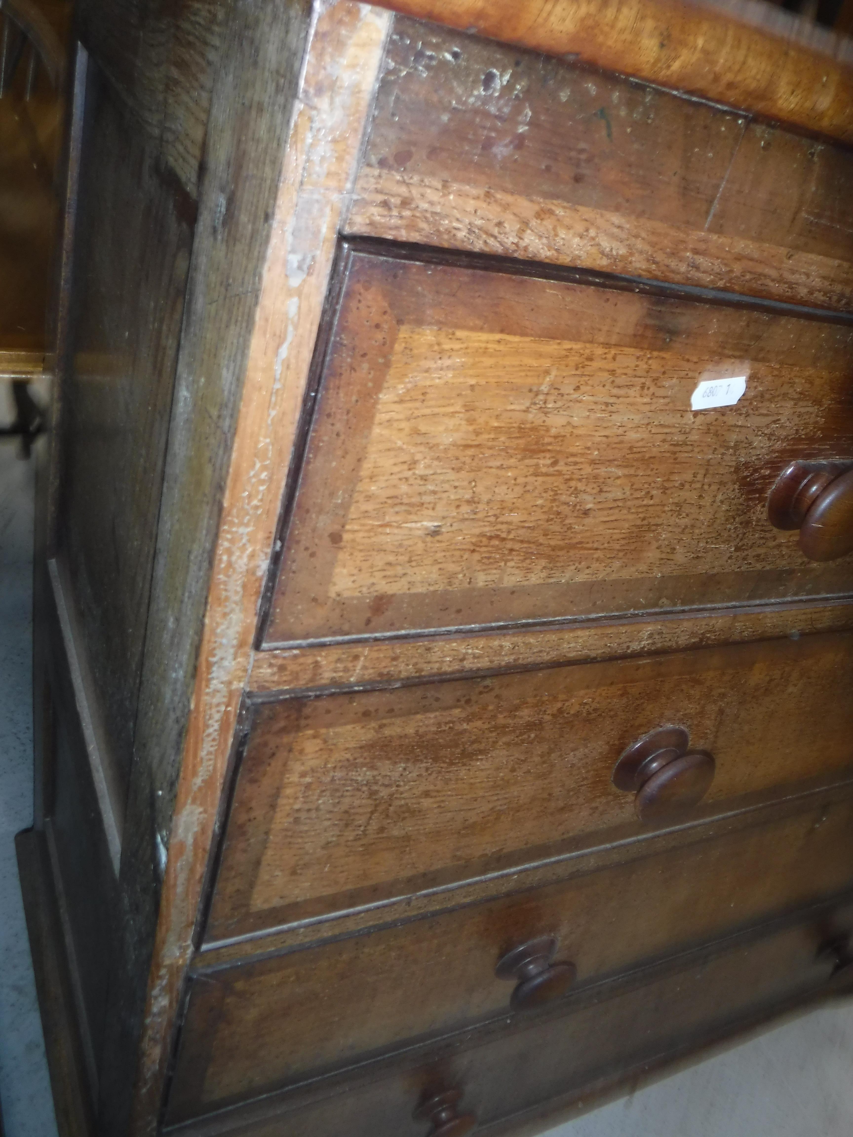 A 19th Century North Country oak and cross-banded chest, - Image 11 of 12