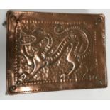 A Newlyn School copper and brass trivet by John Pearson,