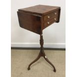 A 20th Century walnut veneered Pembroke style occasional table in the 18th Century manner,