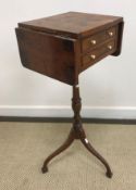 A 20th Century walnut veneered Pembroke style occasional table in the 18th Century manner,