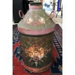 A painted iron bargeware style milk churn,
