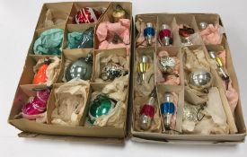 A collection of vintage glass baubles/Christmas decorations to include one in the form of fruit,