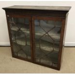 A 19th Century mahogany astragal glazed two door bookcase cabinet (top section only) 102 cm wide x