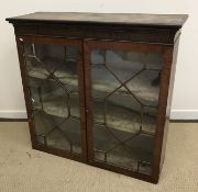 A 19th Century mahogany astragal glazed two door bookcase cabinet (top section only) 102 cm wide x