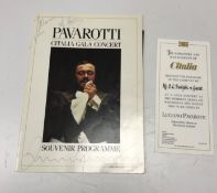 A souvenir programme "Pavarotti Citalia Gala Concert with The Royal Philharmonic Orchestra